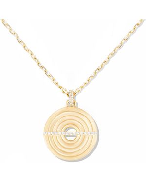 Campbell + Charlotte Edge Disk Pendant Necklace - Metallic