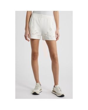 LoveShackFancy Abrah Eyelet Knit Shorts - White