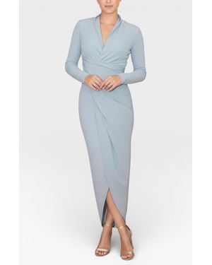 Rachel Roy Bret Wrap Front Maxi Dress - Blue