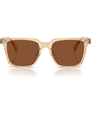 Oliver Peoples 52Mm Rectangular Polarized Sunglasses - Brown