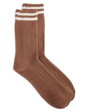 Nordstrom Waffle Texture Cotton Blend Crew Socks - Brown
