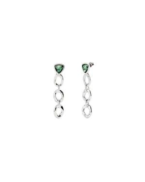 Uno De 50 Sterling Plated Earrings With Link And Crystal - Black