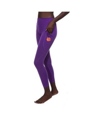 ZooZatZ Clemson Tigers Pocketed Leggings - Purple