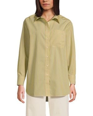 Lands' End No Iron Oversized Poplin Extra Long Tunic - Yellow