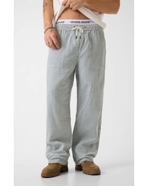 Guess Stripe Drawstring Pants - Gray