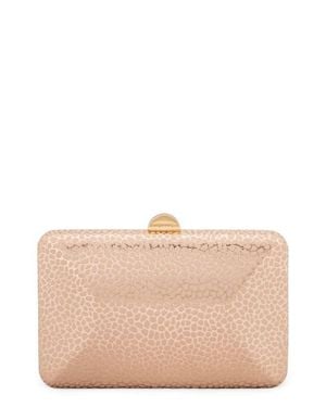 OLGA BERG Frankie Embossed Clutch - Natural