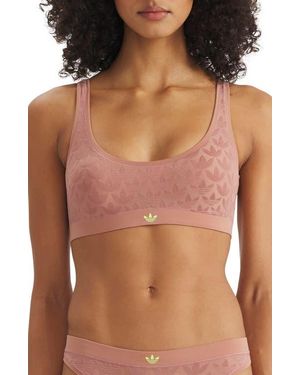 adidas Originals Microterrot Monogram Comfort Scoop Bralette - Brown