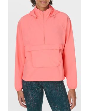 Sweaty Betty Ultimate Packaway Pullover Running Jacket - Red