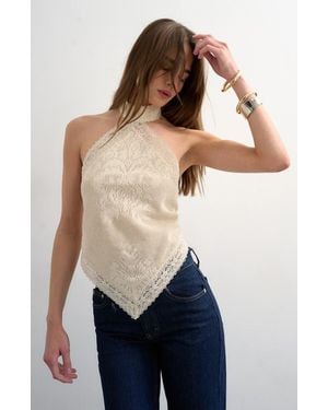 TOPSHOP Knitted Bandana Top - Blue