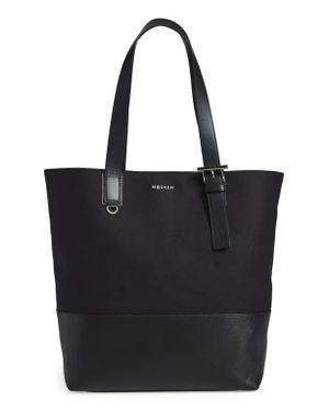 McQueen T-Bar Canvas Shopper - Black