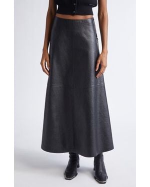 Alexander Wang Chain Zip Leather Skirt - Black