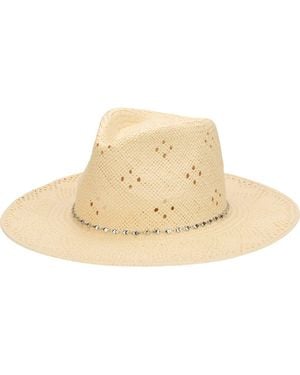San Diego Hat Daze Heart Pattern Straw Fedora - Natural
