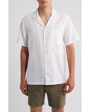 Mack Weldon Relaxed Fit Linen Camp Shirt - White