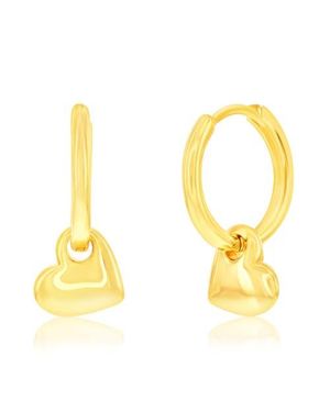 Donatello Gian Sterling Heart Huggie Earrings - Yellow