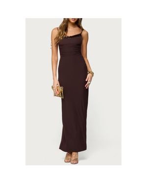 Edikted Shanna Mesh Maxi Dress - Red