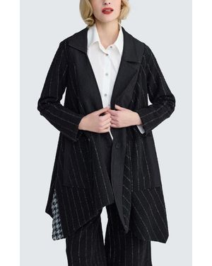 Luukaa Sunniva Mixed-Media Long Jacket - Black