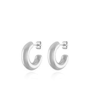 BEN ONI Bold Open Huggie Hoops - White