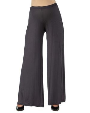 24seven Comfort Apparel Maternity Solid Color Palazzo Pants - Blue