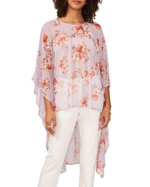 Chaus Floral High-Low Top - Red