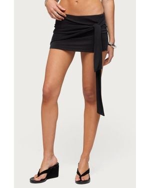 Edikted Lorena Low Rise Wrap Tie Miniskort - Black
