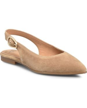 Söfft Marcella Slingback Pointed Toe Flat - Natural
