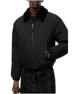 Burberry Nylon Cotton Farnborough Aviator Jacket - Black