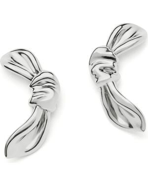 Missoma Mark Gong Bow Oversized Stud Earrings - Metallic