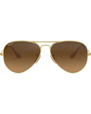 Ray-Ban 58Mm Polarized Pilot Sunglasses - Brown