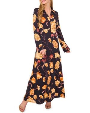 Ted Baker Floral Long Sleeve Jersey Maxi Dress - White