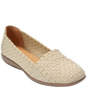 Comfortview The Bethany Stretch Woven Slip On Flat - Natural