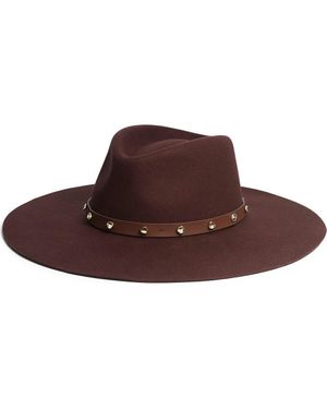 NEW RAG & BONE women\'s city felt fedora hat in dark espresso Women main image 4
