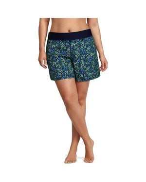 Lands' End Plus Size Sunshade Upf 50 5 Board Shorts With Panty - Blue