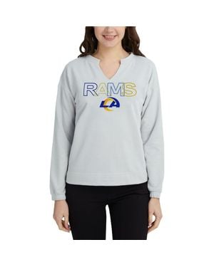 Concepts Sport Los Angeles Rams Sunray Notch Neck Long Sleeve T-Shirt - Gray