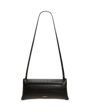 REE PROJECTS Elieze Soft Croc Embossed Leather Clutch - Black