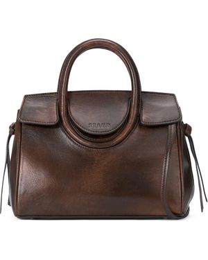 STAUD Maude Mini Leather Carryall - Brown