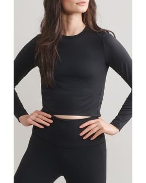 Rhone Serene Fitted Long Sleeve Performance Top - Black