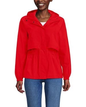 Lands' End Squall Packable Rain Jacket - Red