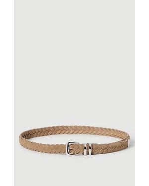 Brunello Cucinelli Reversed Calfskin Braided Belt With Tip - Multicolor
