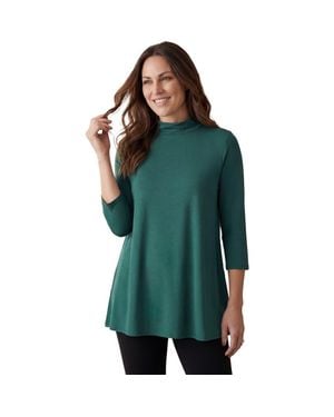 Jessica London Mockneck Swing Tunic - Green