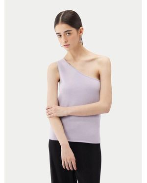 GOBI Mongolian Cashmere Cashmere Silk Sleeveless Asymmetric Top - Natural