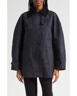Marimekko Essee Keidas Water Resistant Floral Cotton Coat - Black