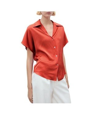 Mango Fluid Short Sleeve Shirt - Red