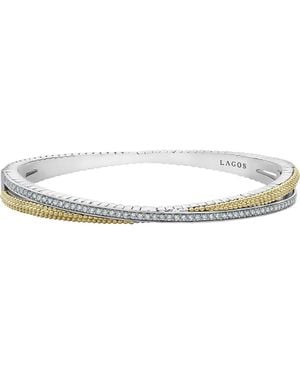 Lagos Caviar Lux Diamond Bangle - Metallic