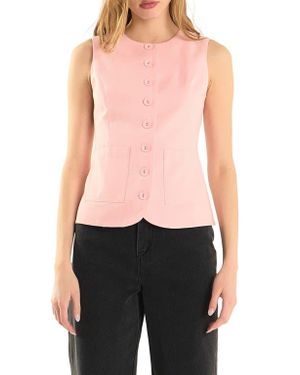 Endless Rose Sleeveless Linen Blend Top - Pink