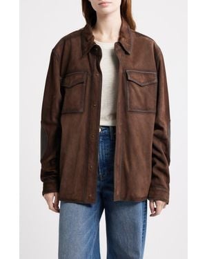 Frye Suede & Leather Shacket - Brown
