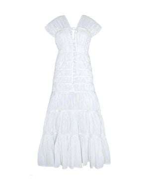 BrunnaCo The Srikandi Ruffle Maxi Dress - White