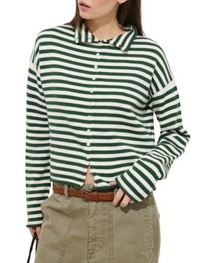 Alex Mill Taylor Stripe Cotton & Cashmere Cardigan - Green