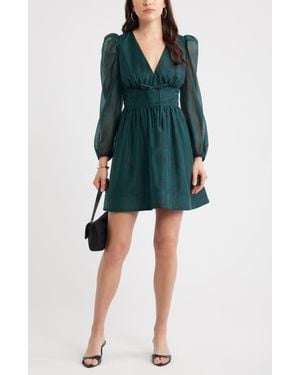 Chelsea28 Long Sleeve Minidress - Green