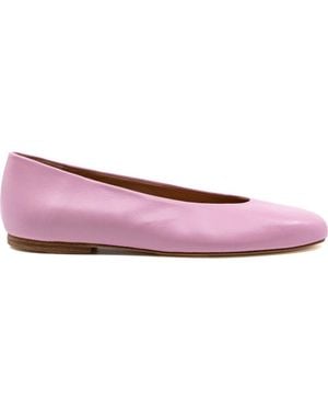 Andrea Gomez Dalia Leather Ballerina Flat - Purple