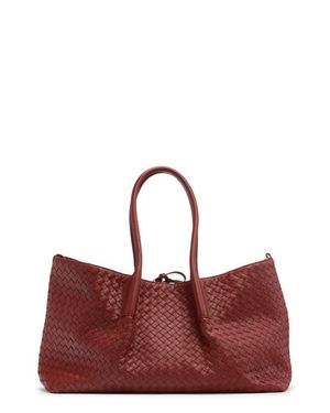 Bottega Veneta Leather & Suede Reversible Tote - Red